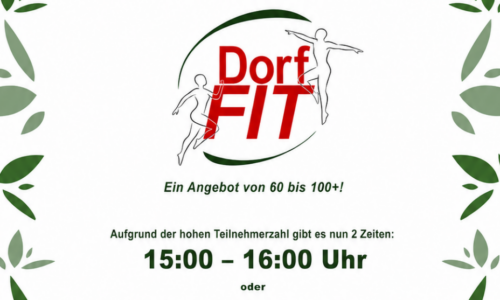 Heute wieder DorfFIT für Ältere ab 60